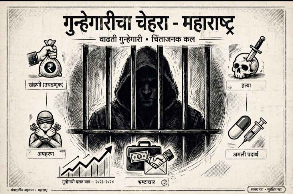 गुन्हेगारीमध्ये सतत होणारी वाढ ; फडणवीस सरकारचे दारुण अपयश,